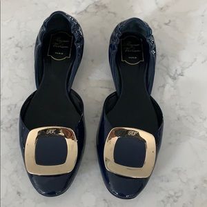 Roger Vivier navy patent ballerinas